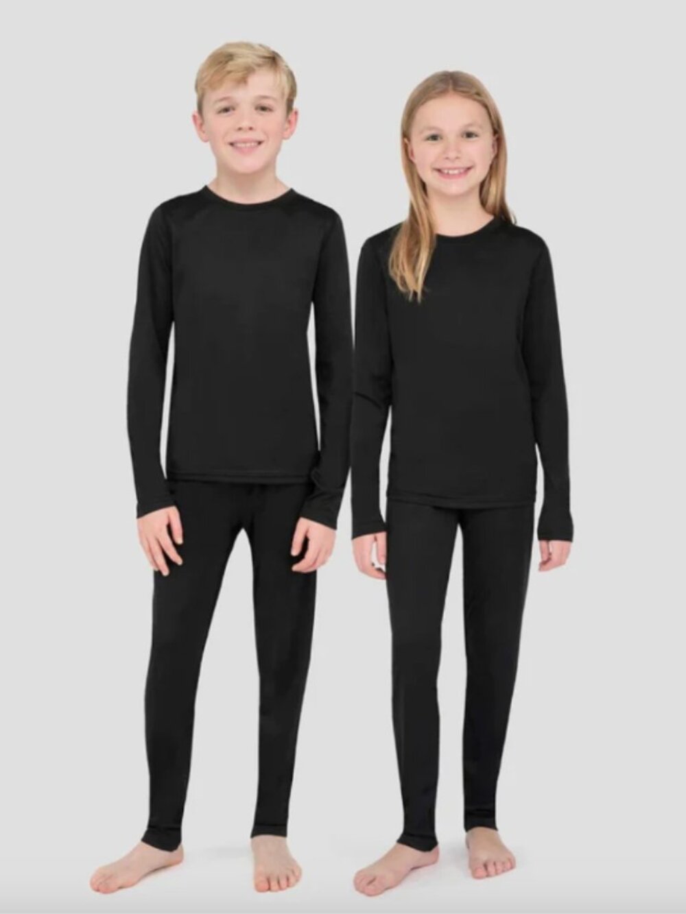 Terramar Climasense 2.0 Free Ride Black Youth Ski Thermals Base Layer Set XS